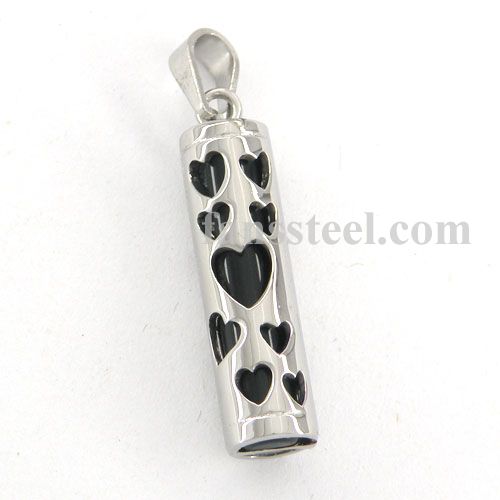 FSPR14049 heart star cylinder glass inlay pendant - Click Image to Close